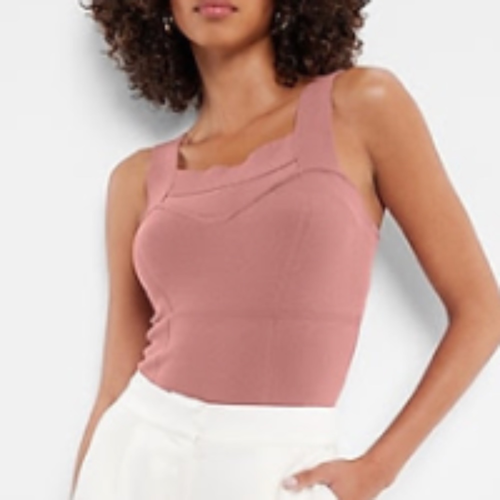 EXPRESS - BODY CONTOUR CROPPED SWEATER TANK